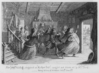 Sir John Falstaff, Disguised as Mother Prat, Cudgeled and Driven Out by Mr Ford